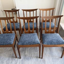 6 Walnut Mid-Century Dining Chairs