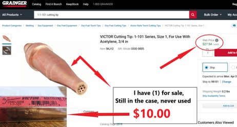 Never Used Acetylene  Tip 