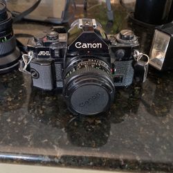 Canon A-1 Camera With Lenses