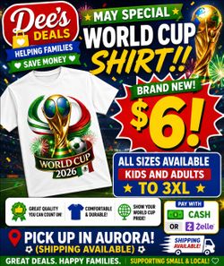 World Cup shirts $6 all sizes