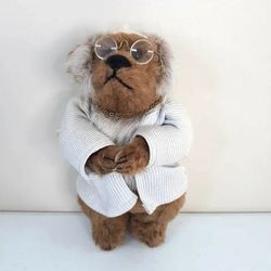 Pappy Artist Made Plush Old Man Teddy Bear Linda Spiegel Lohre