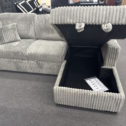 2pc Convertible Sectional w/ Drop Down Smoke Color