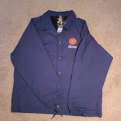 Deus Ex Machina Strata Coach Jacket Mens 2XL Blue  Japan Records Motorcycle Nwt