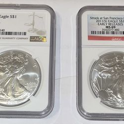 MS69 Silver Eagles