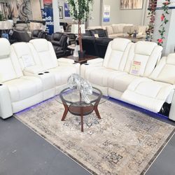 New Sofa And Loveseat With 💯% Leather Usb Port Headrest $54 