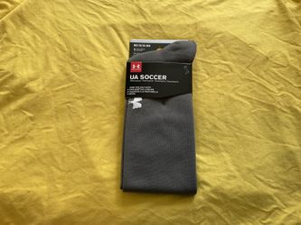Under Armour Soccer Socks, Performance, Grey, Medium Size