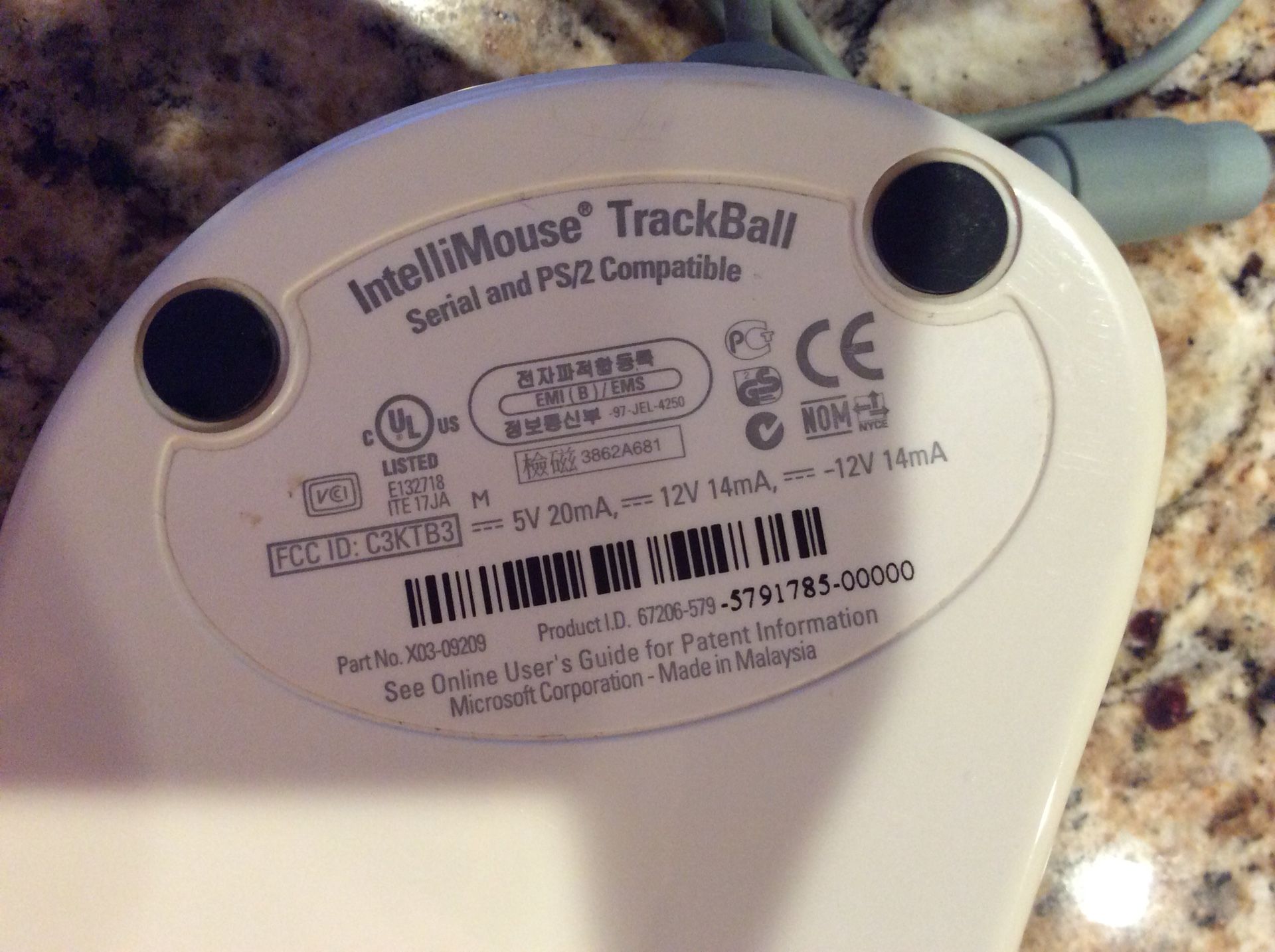 Microsoft intellimouse trackball