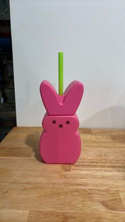 Peeps Bunny Plastic Cup with Straw