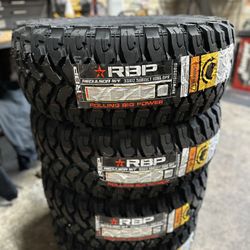 New Set Of (4) 33x12.50R15 RBP Rolling Big Power MT Mud Tires For Sale