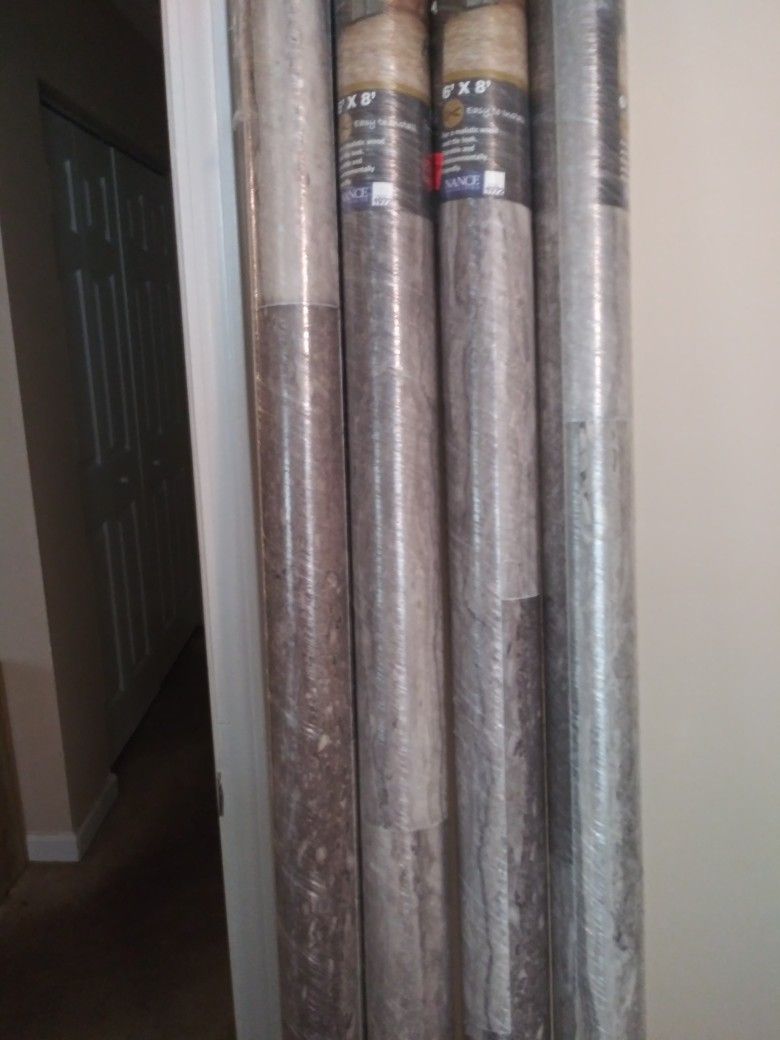 4 New Rolls Of Vinyl Linoleum 6x8 Flooring