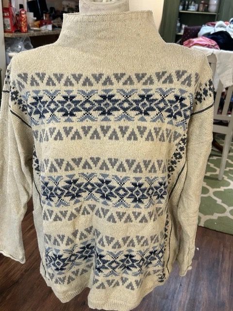 Chaps Women’s Size XL Mock Neck Sweater Nordic Pattern