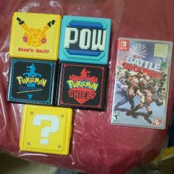 Switch Game Cartridge cases + WWE 2k battlegrounds