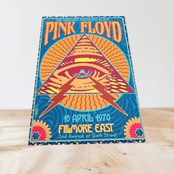 Pink Floyd Fillmore East Concert Poster On 4" x 6" Metal Print 