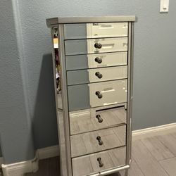 Mirrored jewelry armoire