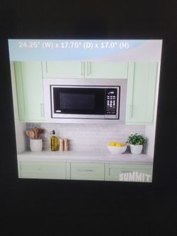 New Summit 24 in. 1.2cuft. built-in microwave 1000 watts in stainless steel with trim kit