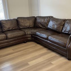 Bernhardt Brown Leather Sectional 