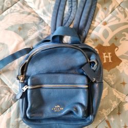 Small Blue Coach Backpack