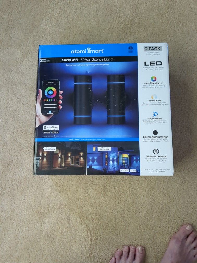 Brand New In Box Smart WiFi LED Wall Scone 2 Pack