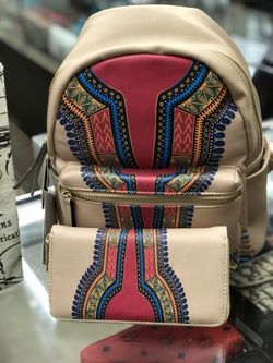 African Print Backpack Set
