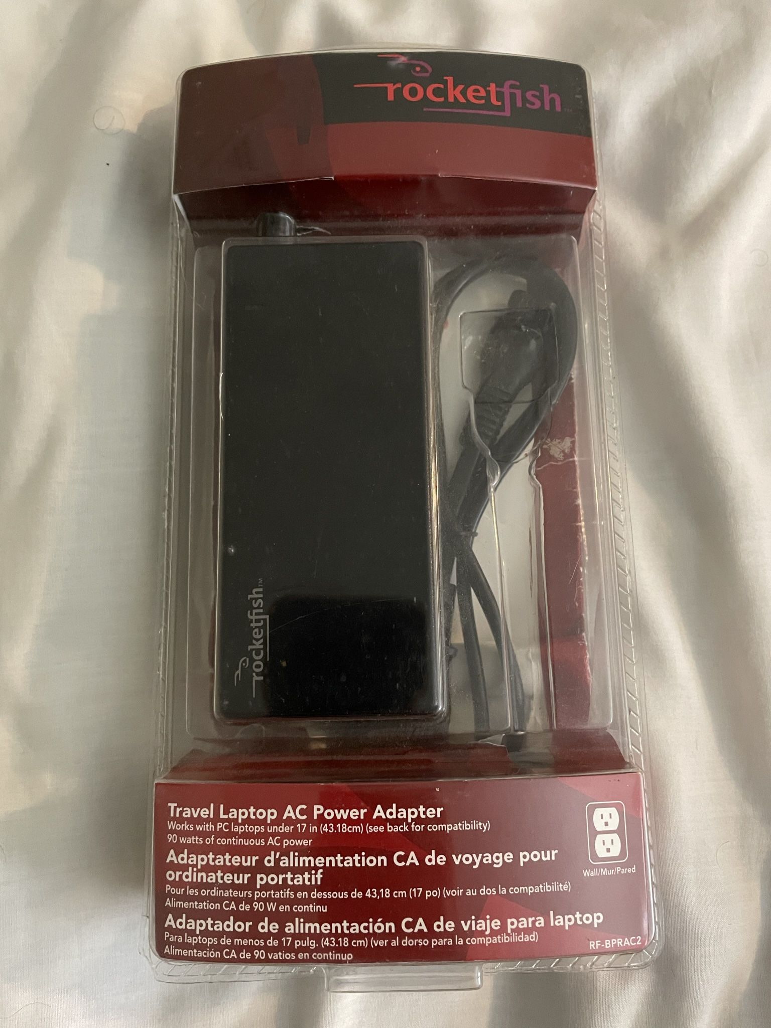 Rocketfish - Travel Laptop AC Power Adapter
