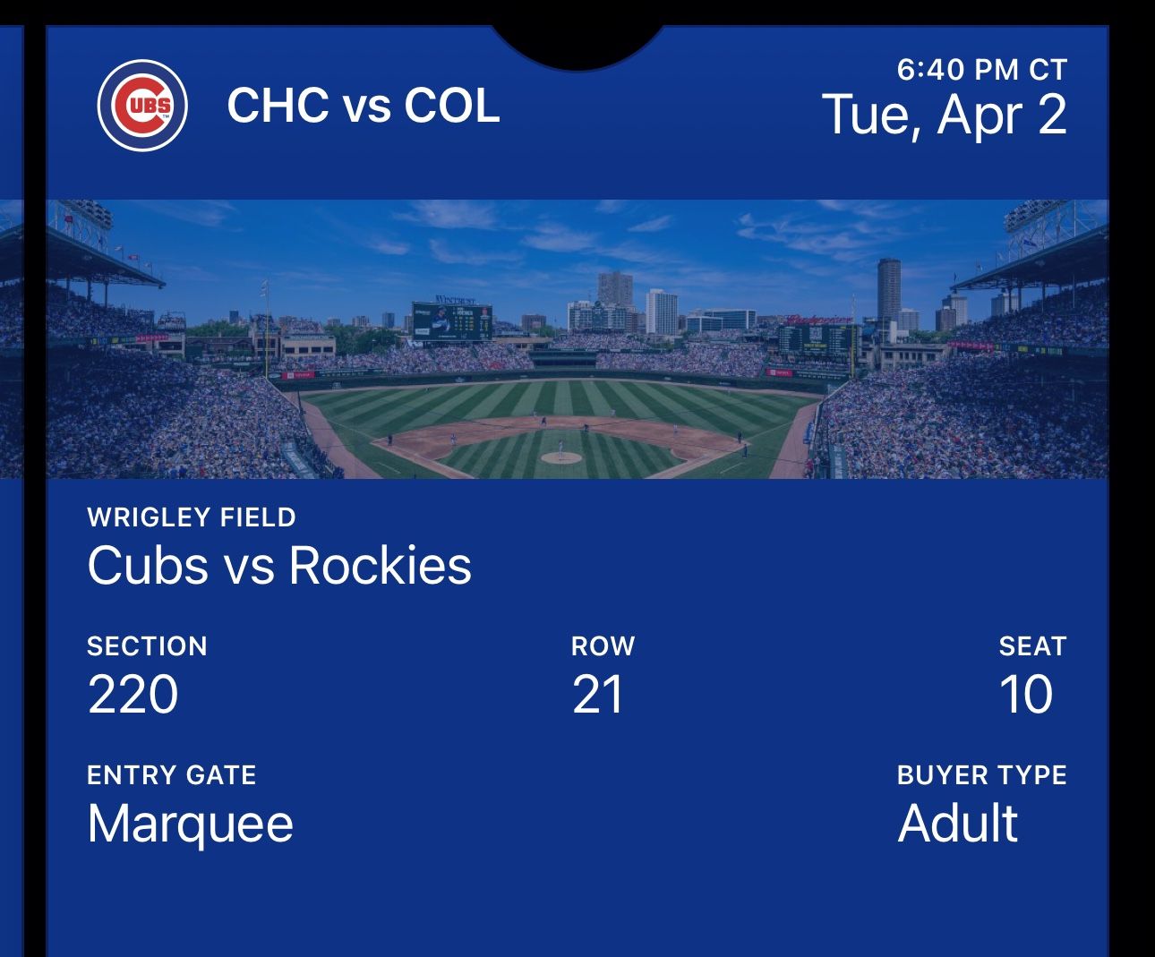 9 Chicago Cubs Vs Rockies Tickets 