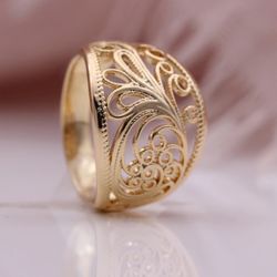 Rose Gold Round Ring 8