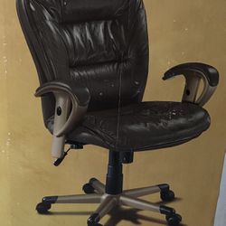 New, Brown Leather Quinton Chair, Executive Ergonomic Office Desk Task Chairs