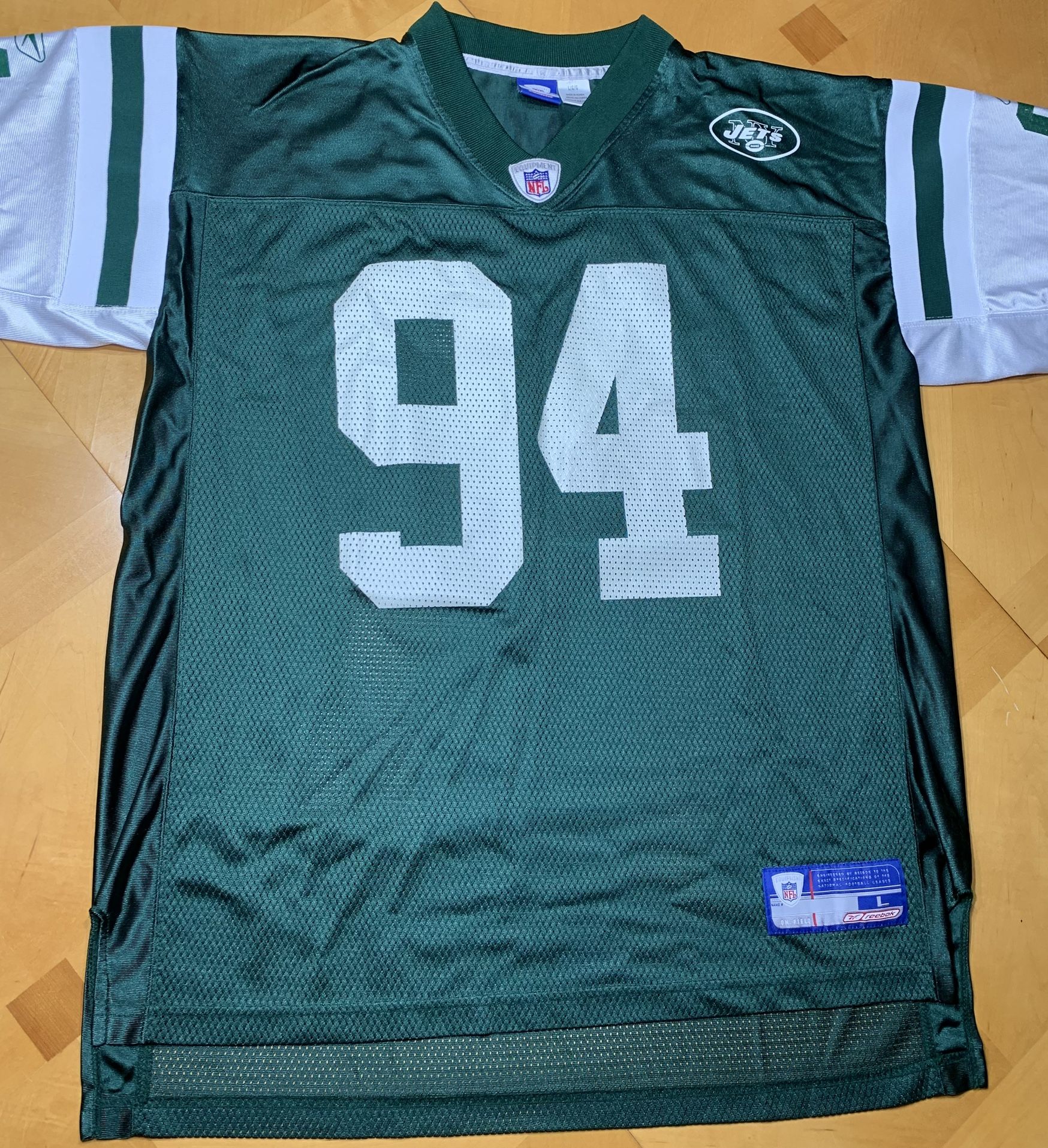 New York Jets John Abraham NFL Reebok Jersey Men's Large Football