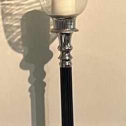 TALL 34” HEAVY METAL HURRICANE GLASS CANDLE HOLDER