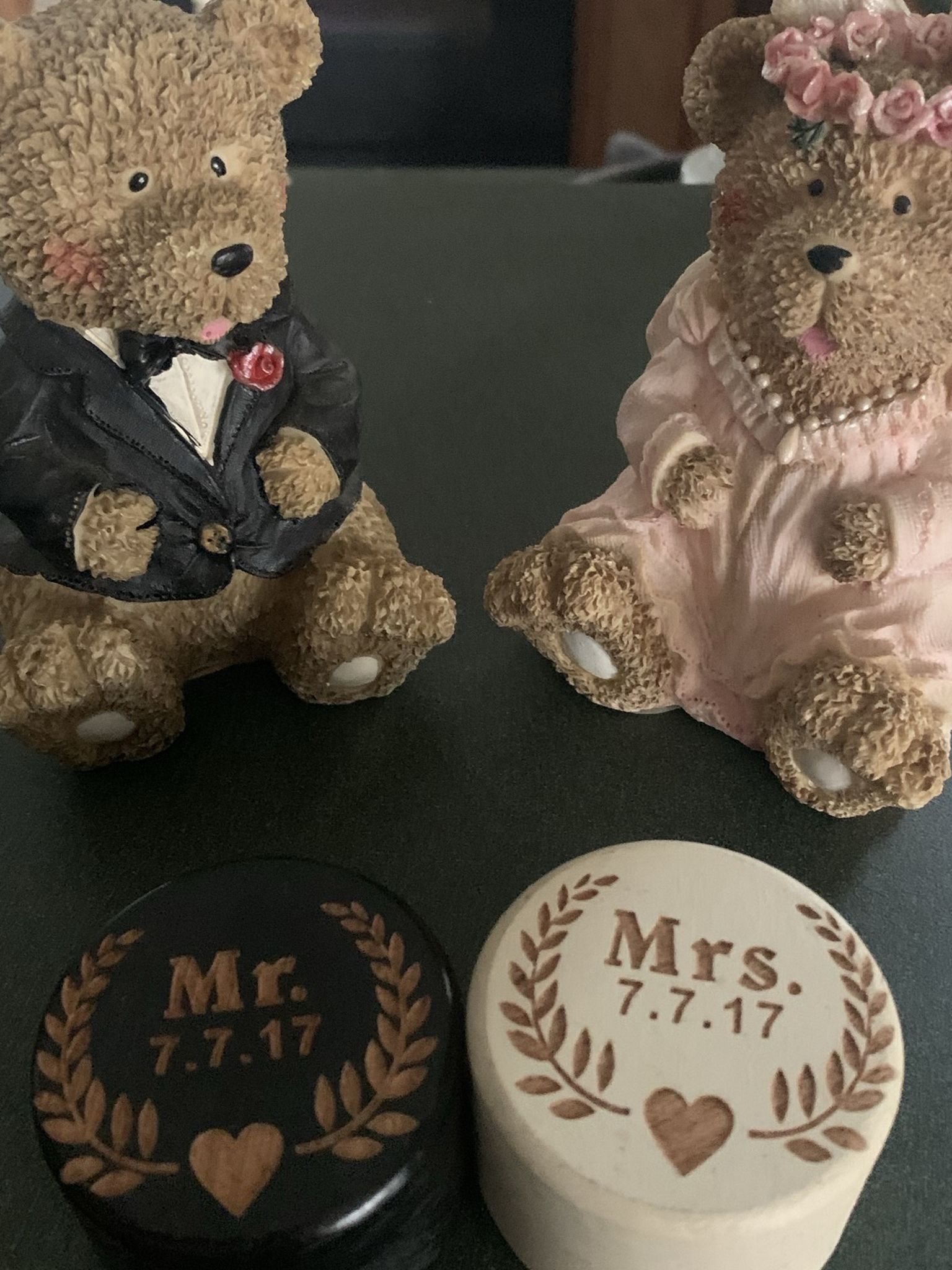 Wedding Ring Holders 7/7/17 And His & Hers Wedding Bear Decor