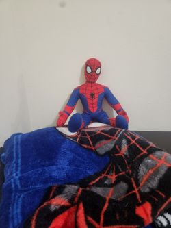 Spiderman blanket and plush toy