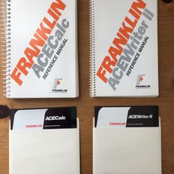 Vintage Franklin ACEWRITER II & ACECALC  Manuals for Franklin and  Apple II systems (1983) - plus Disks