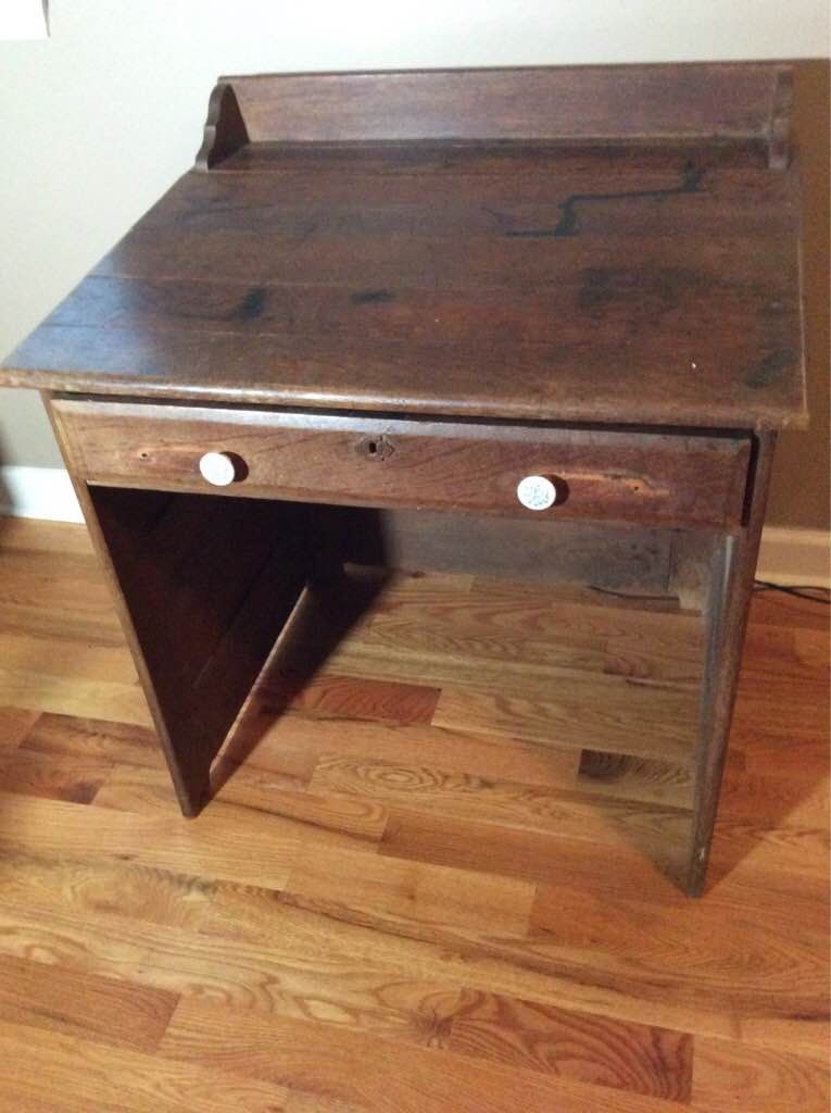 Antique slant top writing table desk