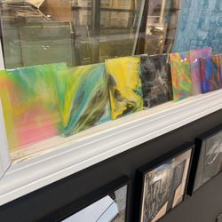 Custom-Made Art Glass Coaster Sets