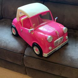 Pink Convertible Car-with Working Radio And Sounds 