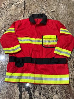 Melissa And Doug Fire, Chief Jacket Costume For Kids Ages 3 To 6 Halloween Dress Up great condition