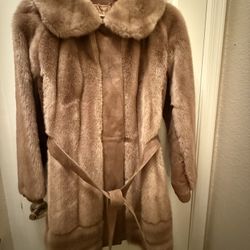Retro faux Fur And Real Suede Coat