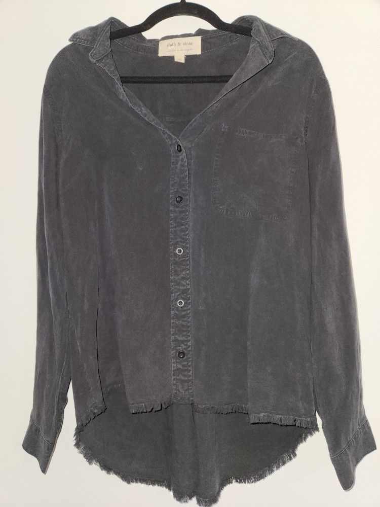 Medium Cloth And Stone Black Long Sleeve Button Up