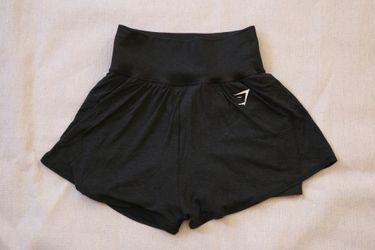 Gymshark Women's Size S Vital Seamless High-Waist Black Shorts Double Layer