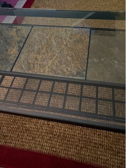 Glass coffee table 4x 2 and end tables 24 X 24