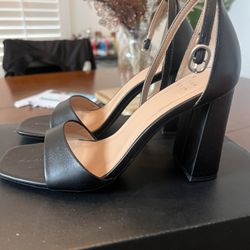 Black Leather Heels 