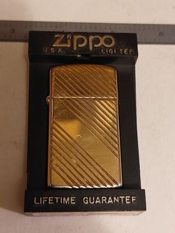 Vintage 1992 Zippo 3100 Gold Plated Slim Classic