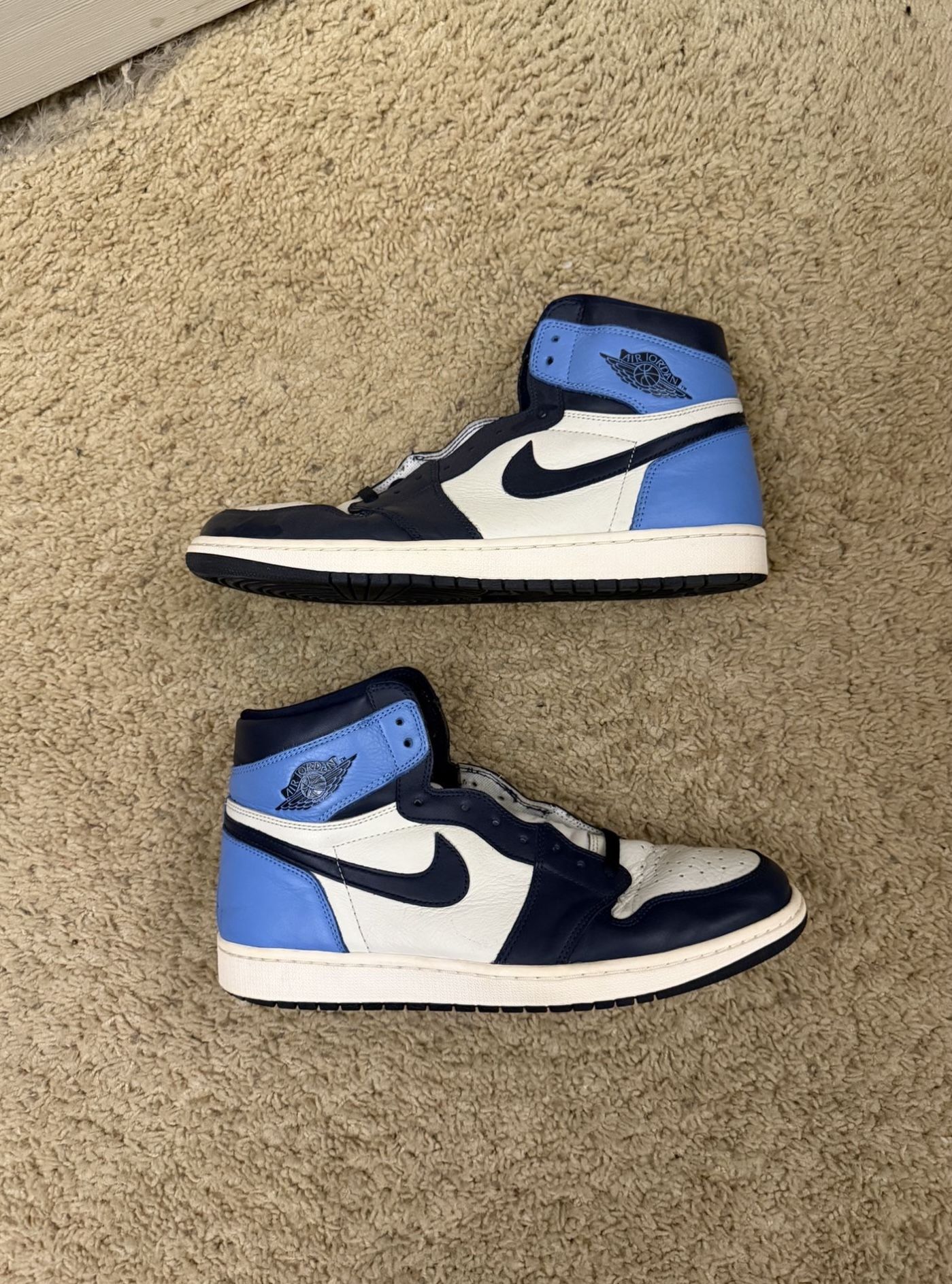Size 13 Air Jordan 1 High Og Obsidian (Pre owned size 13 no box )