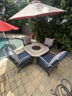 Firepit And Umbrella Stand