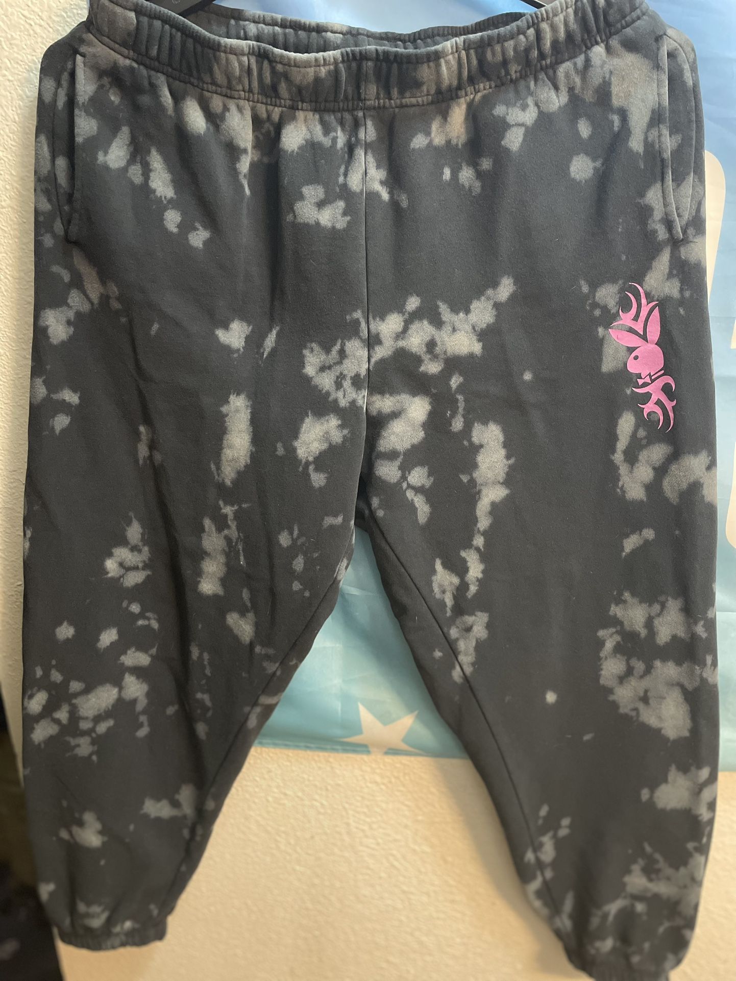 Playboy by Pacsun Womens L Black Acid Wash “Y2K” Joggers