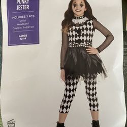 Punk Jester Halloween Costume for Girls 12-14