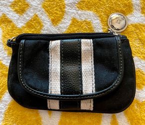 New York & Company Black Wallet Pouch with White Stripe Detail