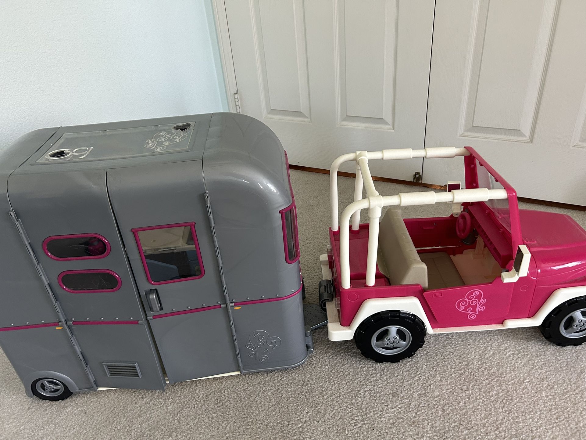 Our Generation American Girl Doll Jeep And Camper Trailer