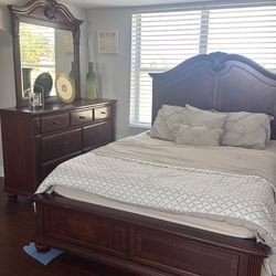 Bed with a dresser