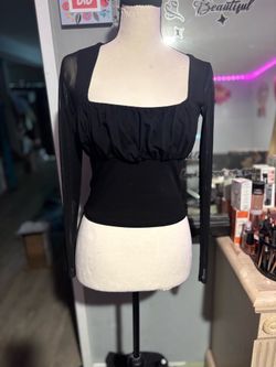 ASOS Design sheer long sleeve top